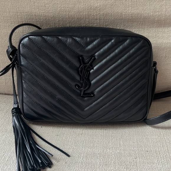 Saint Laurent YSL Lou Matelassé Calfskin Leather Camera Bag in Nero - Picture 9 of 15